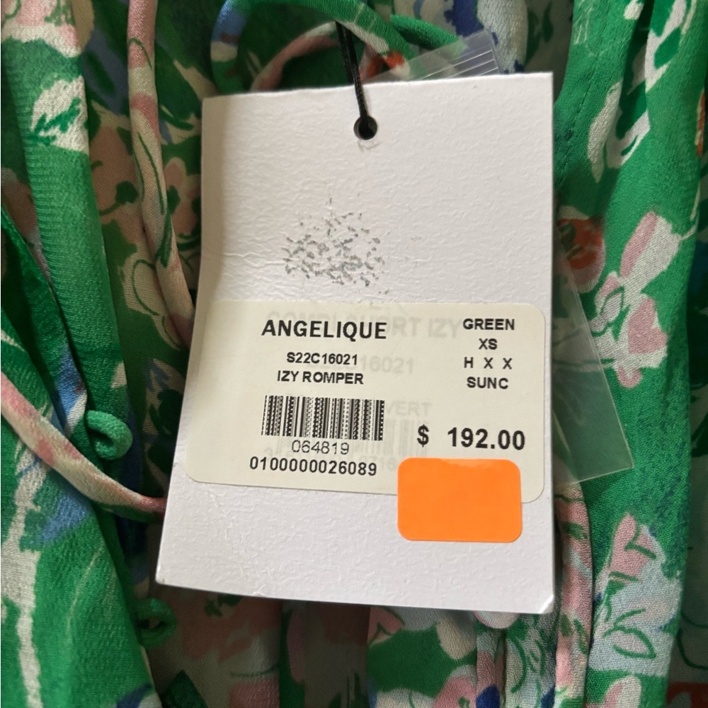 NWT SUNCOO Vibrant Green Floral Romper size T0 (XS) - Picture 13 of 13